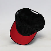 Casquette noire 5-Panels structurée doublée en satin anti-friction — “Black on Black”
