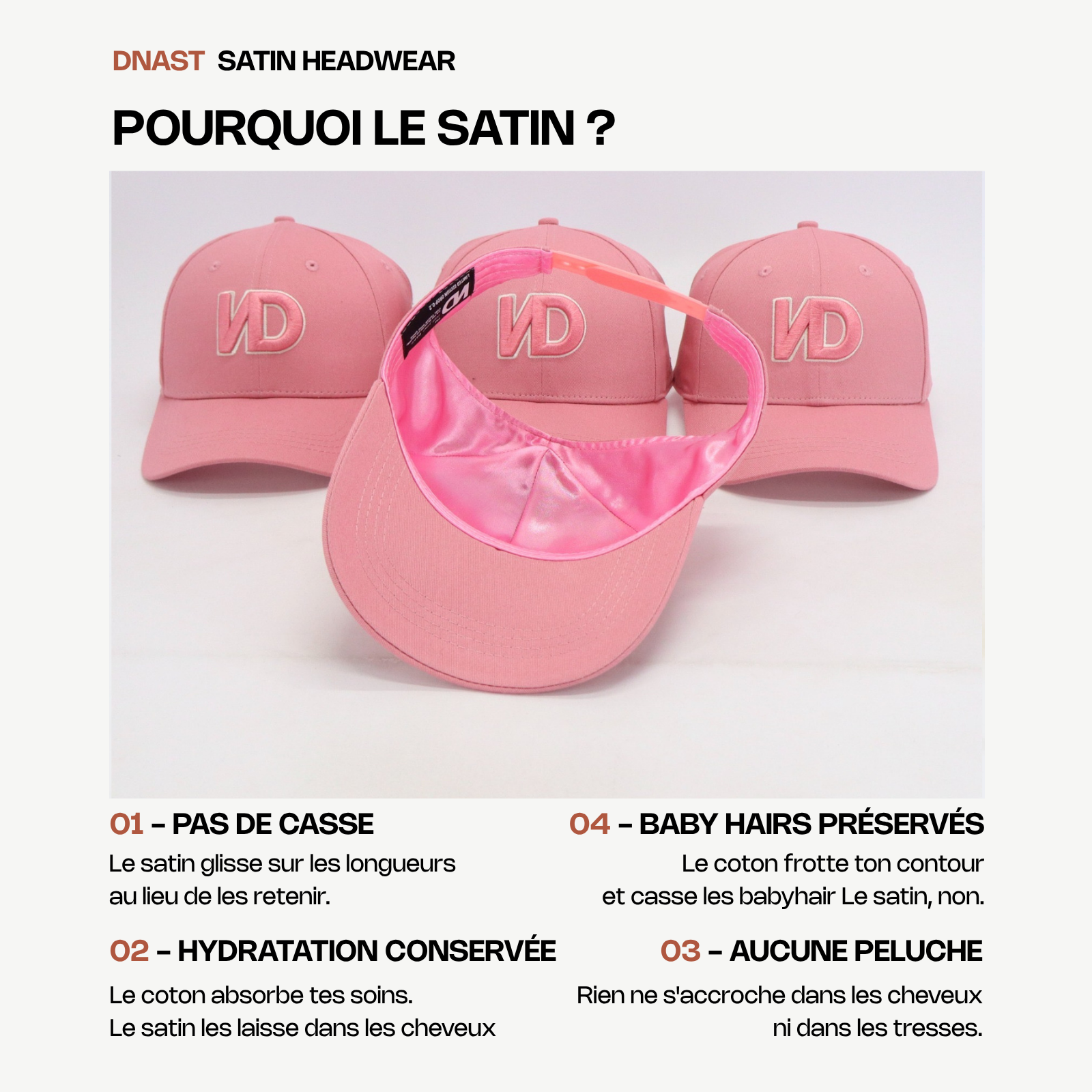 Demi-casquette DNAST - Rose - Enfant
