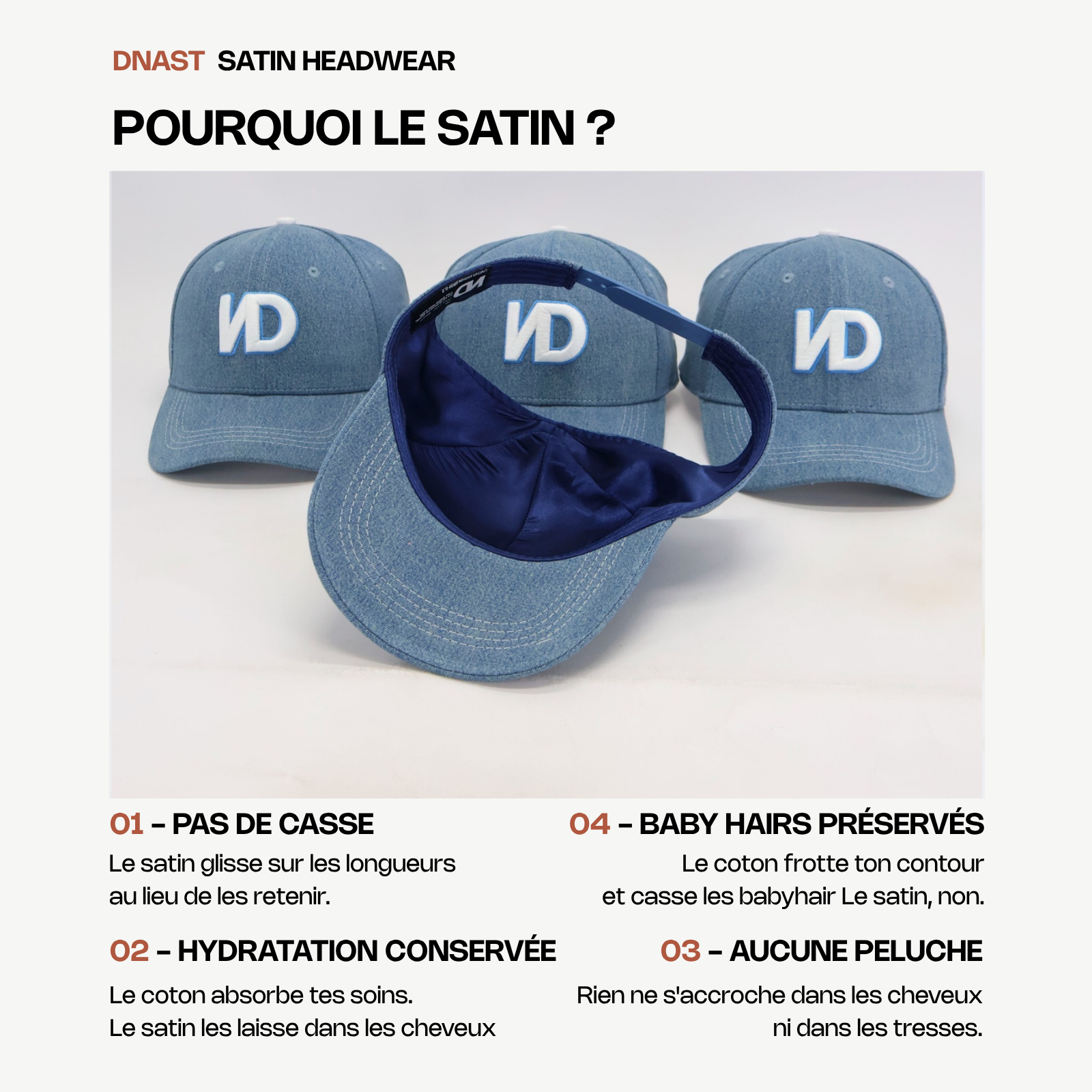 Demi-casquette DNAST - Bleu jean